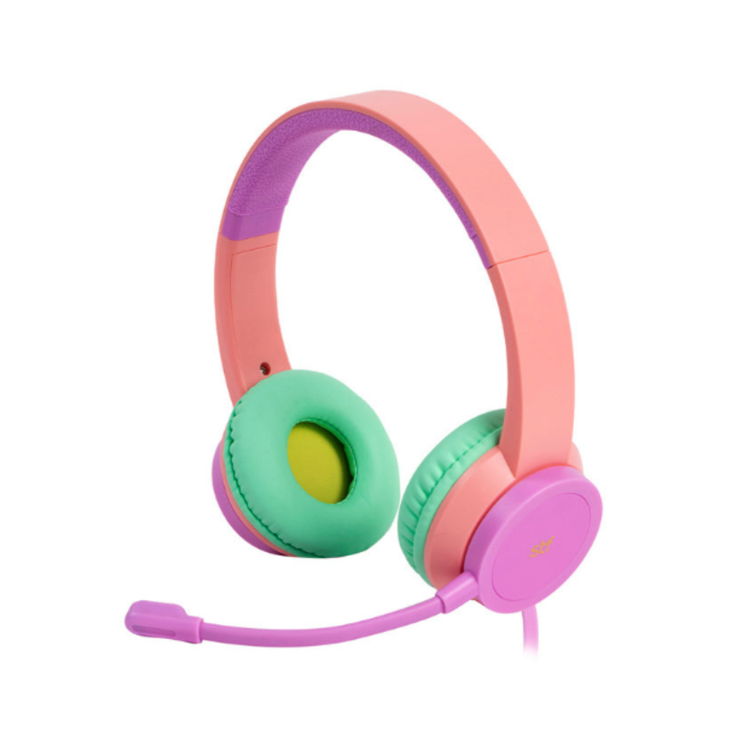 STF Audífonos con Micrófono VIVA!, Alámbrico, 1.2 Metros, 3.5mm, Rosa