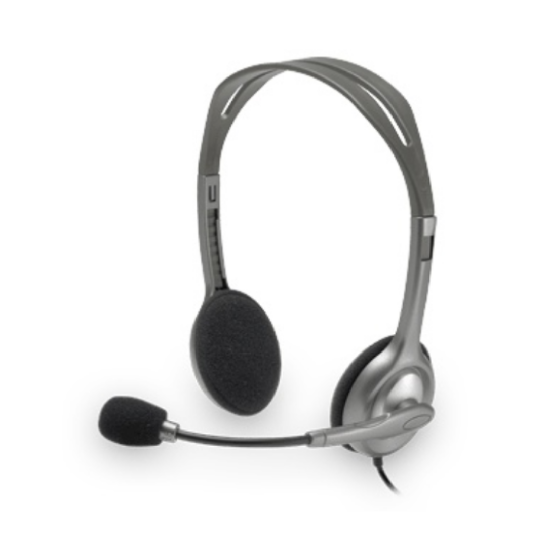 Logitech Audífonos con Micrófono H111, Alámbrico, 1.8 Metros, 3.5mm, Gris