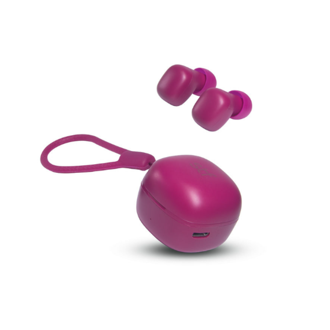 STF Audífonos Intrauriculares con Micrófono Mini Bit, Inalámbrico, Bluetooth, Rosa
