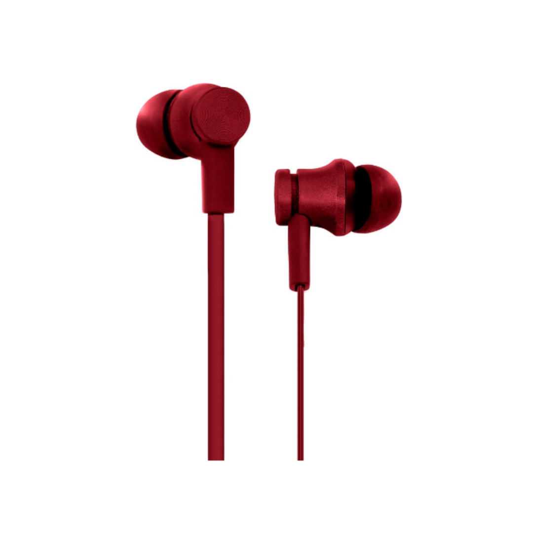 Billboard Audífonos Intrauriculares con Micrófono Prime, Alámbrico, 1.2 Metros, 3.5mm, Rojo