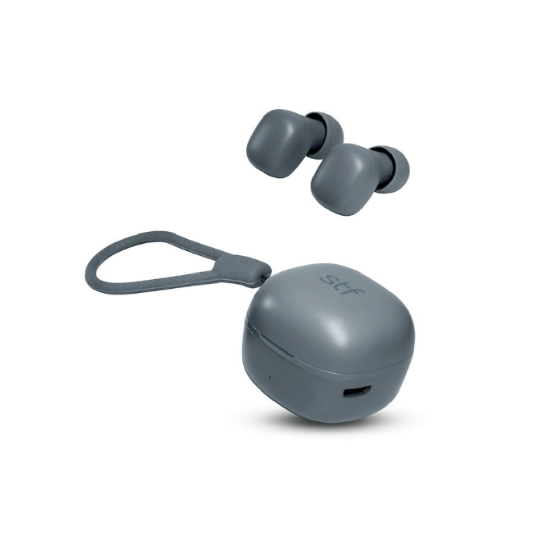 STF Audífonos Intrauriculares con Micrófono Mini Bit, Inalámbrico, Bluetooth, Gris