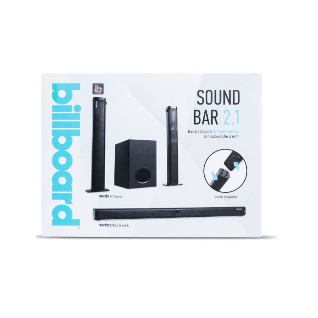 STF BB-S32064 Barra de Sonido con Subwoofer, 2.1 Canales, 60W RMS, Bluetooth 5.0, Negro