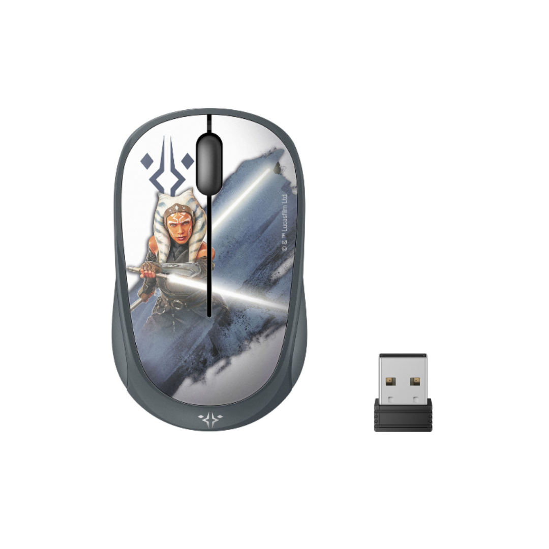 Mini Mouse Steren óptico Star Wars Ahsoka, Inalámbrico, USB, 1200DPI, Gris