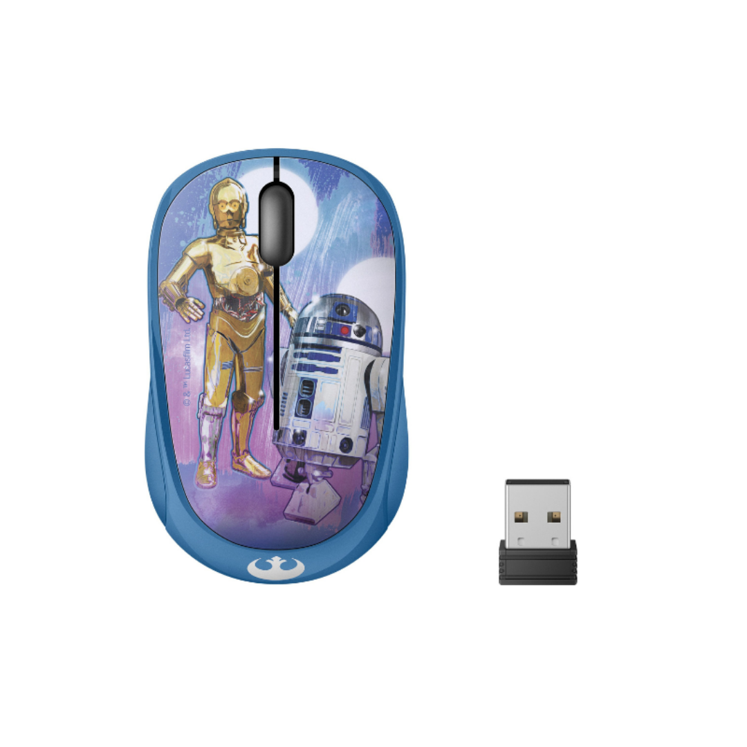 Mini Mouse Steren óptico Star Wars R2D2, Inalámbrico, USB, 1200DPI, Azul