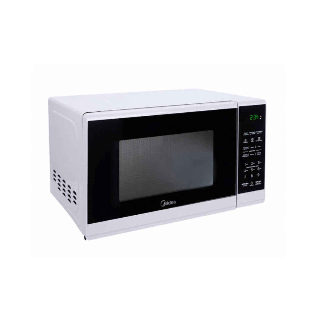 Midea Horno de Microondas MMDF07S2BW, 0.7 Pies Cúbicos, 1050W, 20 Litros, Blanco/Negro